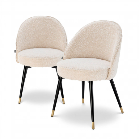 DINING - Scaun dining, Cooper bouclé crem set de 2