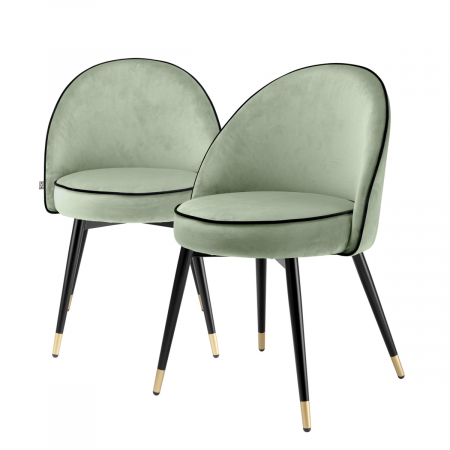 DINING - Scaun dining, Cooper Savona catifea verde fistic set de 2