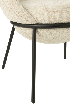 Scaun dining din metal, bej/negru [5]
