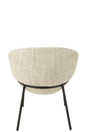 Scaun dining din metal, bej/negru [4]