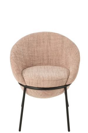 Scaun dining din metal, roz deschis/negru [2]