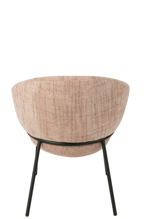 Scaun dining din metal, roz deschis/negru [4]