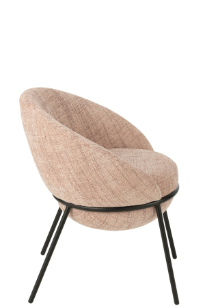 Scaun dining din metal, roz deschis/negru [3]