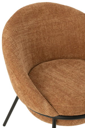 Scaun dining din metal, teracota/negru [5]