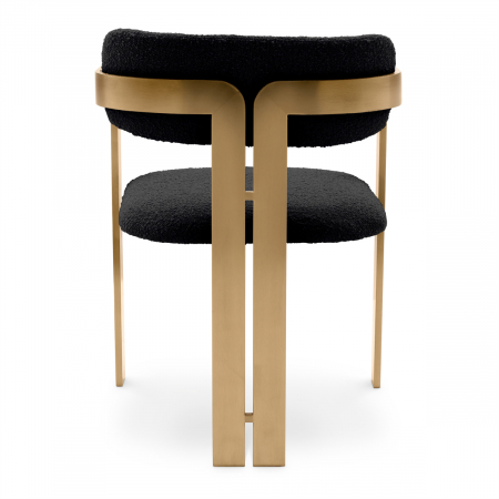 Scaun dining, Donato finisaj alamă, bouclé negru [2]