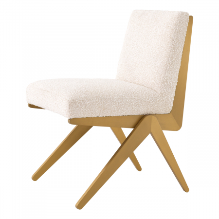 Scaun dining, Fico bouclé crem, Dims: W. 54.5 | D. 62 | H. 80 | SD. 44 | SH. 49  (CM) [3]
