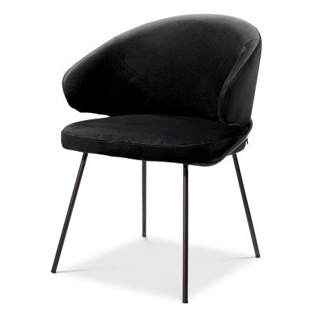 SALE % - Scaun dining, Kinley Roche catifea neagra