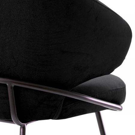 Scaun dining, Kinley Roche catifea neagra [4]