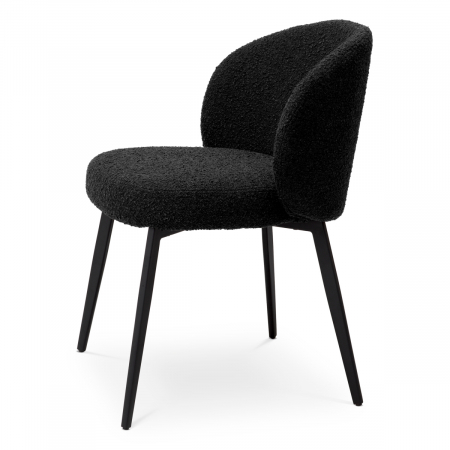 Scaun dining, Lloyd bouclé negru, set de 2 [3]