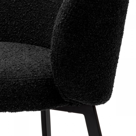 Scaun dining, Lloyd bouclé negru, set de 2 [5]