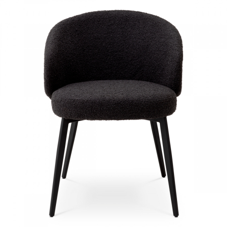 Scaun dining, Lloyd cu cotiera, bouclé negru set de 2 [3]