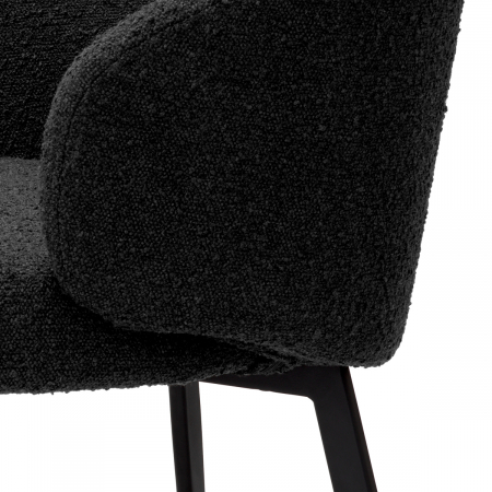 Scaun dining, Lloyd cu cotiera, bouclé negru set de 2 [6]