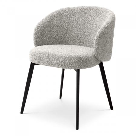 Scaun dining, Lloyd cu cotiera gri bouclé, Set de 2  [1]
