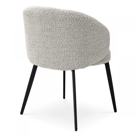 Scaun dining, Lloyd cu cotiera gri bouclé, Set de 2  [4]