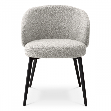 Scaun dining, Lloyd cu cotiera gri bouclé, Set de 2  [2]