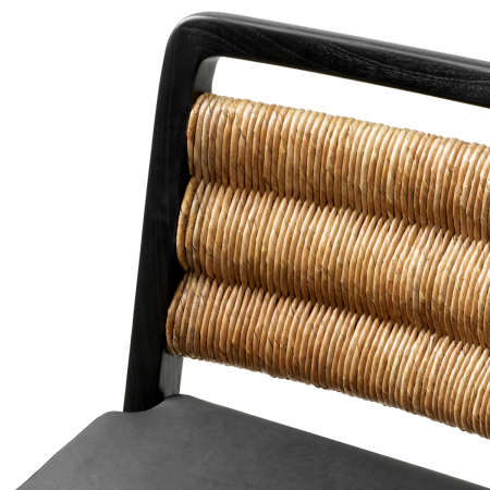 Scaun dining Luberon clasic cu finisaj negru, piele neagra |W. 56 | D. 63 | H. 85 | SD. 49 | SH. 51 cm [4]