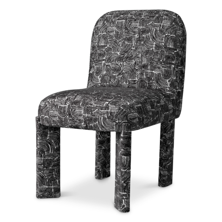 Scaun dining Magnus Solent alb-negru |W. 50 | D. 64 | H. 84.5 | SD. 47.5 | SH. 48 cm [1]