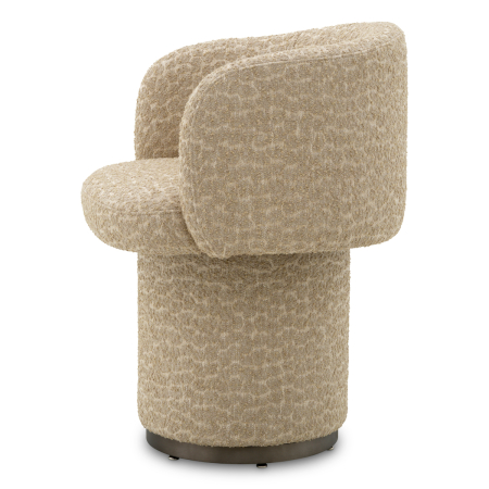 Scaun dining Marly cu finisaj bronz, jacquard, bej [4]