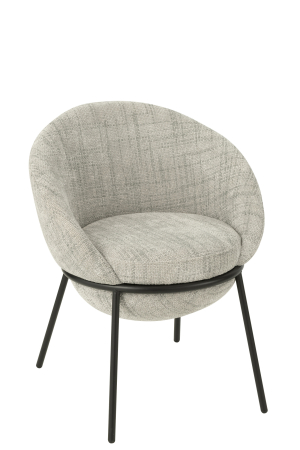 SALE % - Scaun dining, metal, gri/negru