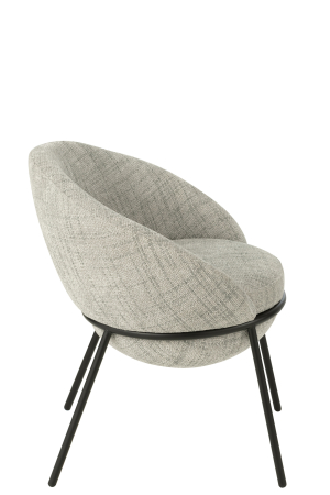 Scaun dining, metal, gri/negru [2]