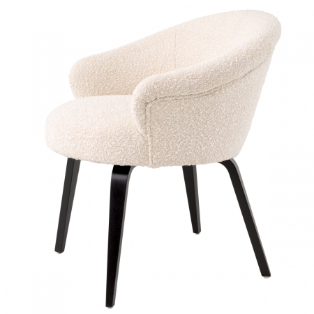Scaun dining, Moretti bouclé cream, Dims: W. 65 | D. 65 | H. 74.5 | SD. 48.5 | SH. 52 | AH. 60  (CM) [3]