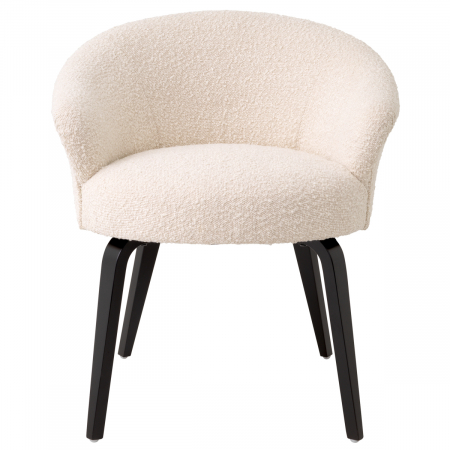 Scaun dining, Moretti bouclé cream, Dims: W. 65 | D. 65 | H. 74.5 | SD. 48.5 | SH. 52 | AH. 60  (CM) [1]