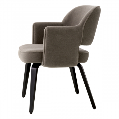 Scaun dining, Park Johnston, mohair maro, Dims: W. 62 | D. 61 | H. 80 | SD. 47 | SH. 46 | AH. 65.5  (CM) [3]