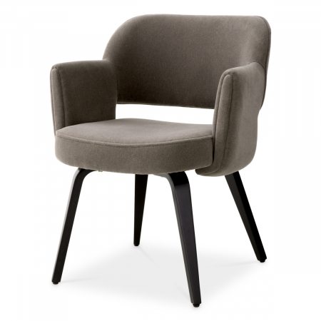 DINING - Scaun dining, Park Johnston, mohair maro, Dims: W. 62 | D. 61 | H. 80 | SD. 47 | SH. 46 | AH. 65.5  (CM)