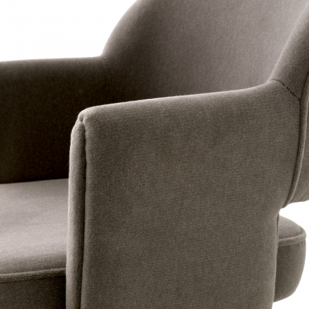 Scaun dining, Park Johnston, mohair maro, Dims: W. 62 | D. 61 | H. 80 | SD. 47 | SH. 46 | AH. 65.5  (CM) [4]