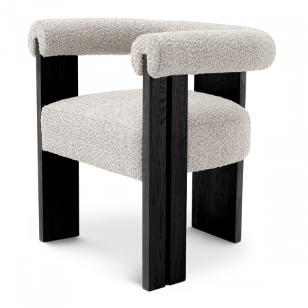 Scaun dining, Percy bouclé gri DINING - Scaun dining, Percy bouclé gri