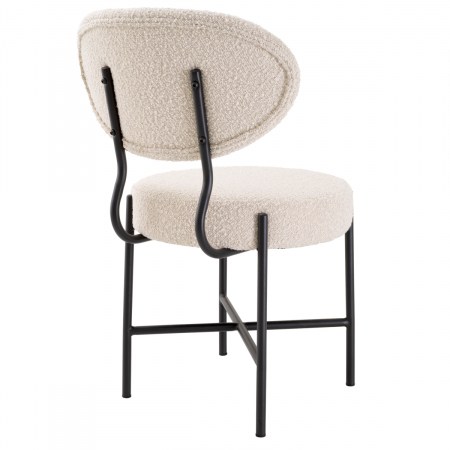 Scaun dining, Vicq bouclé crem set de 2, Dims: W. 53 | D. 59 | H. 83.5 | SD. 45 | SH. 46.5  (CM) [4]