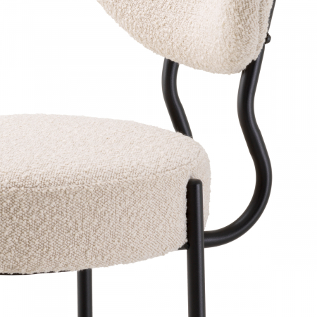 Scaun dining, Vicq bouclé crem set de 2, Dims: W. 53 | D. 59 | H. 83.5 | SD. 45 | SH. 46.5  (CM) [5]