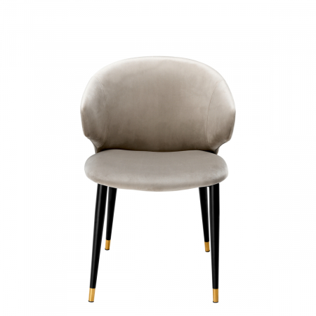 Scaun dining, Volante cu cotiera Roche catifea bej  [2]