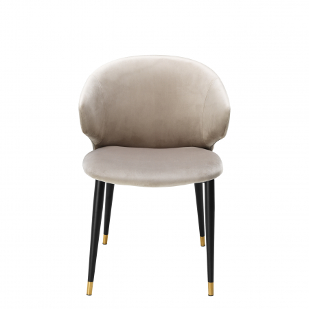 Scaun dining, Volante cu cotiera Roche catifea bej  [1]