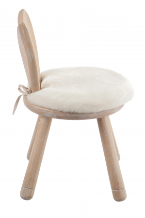 Scaun Ear Rabbit, Lemn, Alb/Natural, 16.5x16.5x29 cm [2]