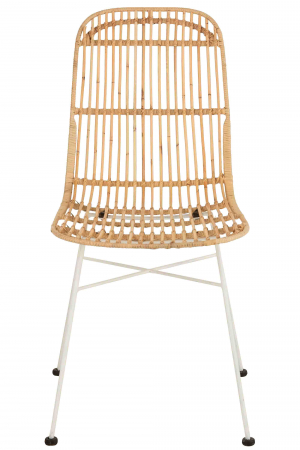 Scaun Ema, Ratan/Metal, Natural/Alb, 54x45x90 cm [1]