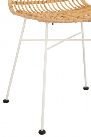 Scaun Ema, Ratan/Metal, Natural/Alb, 54x45x90 cm [4]