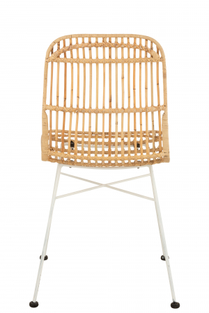 Scaun Ema, Ratan/Metal, Natural/Alb, 54x45x90 cm [3]