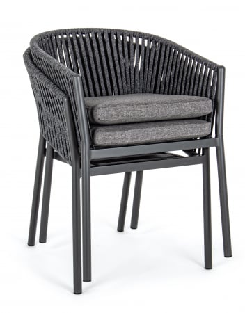 Scaun Florencia, Aluminiu, Negru, 60x60x80 cm [5]