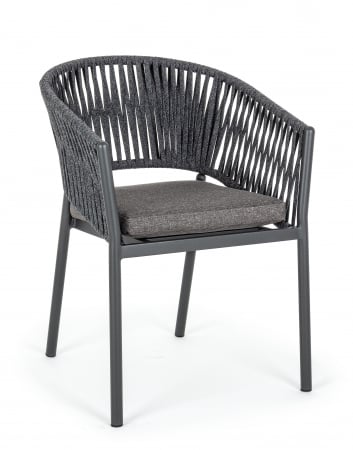 TERASA SI GRADINA - Scaun Florencia, Aluminiu, Negru, 60x60x80 cm
