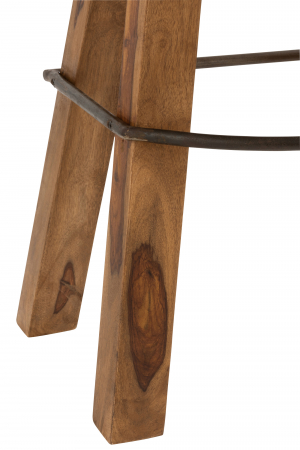 Scaun de bar Gym, Lemn/Imitatie piele, Maro, 38x30x72 cm [4]