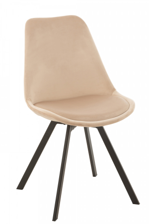 SALE % - Scaun Helene, Textil/Metal, Bej/Negru, 55x49x84 cm