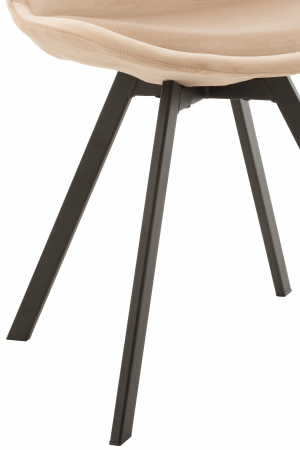 Scaun Helene, Textil/Metal, Bej/Negru, 55x49x84 cm [1]