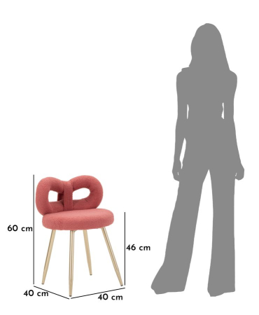 Scaun Ilary roz, ø 40x67 cm (inaltime sezut 46 cm) [9]
