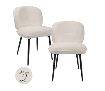 DINING - Scaun, Kiki, Alb (set de 2) 60x80 cm