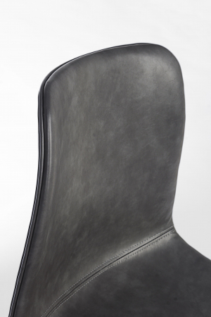 Scaun Kyra, Otel/Piele sintetica, Negru, 44x50x80 cm [7]