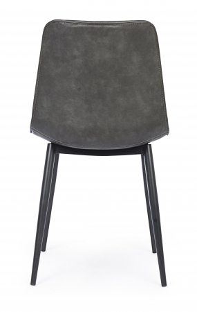 Scaun Kyra, Otel/Piele sintetica, Negru, 44x50x80 cm [2]