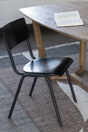 DINING - Scaun, Lemn/Metal Negru