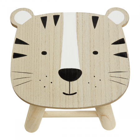 Scaun, motiv Tigru, lemn, culori naturale, PU 2, 2 asortate, L. 25 cm, l. 24 cm, H 21 cm [3]