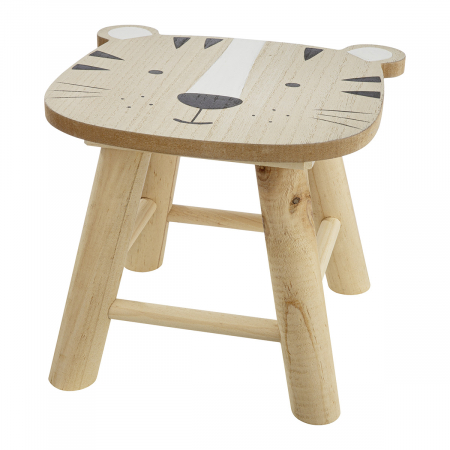 Scaun, motiv Tigru, lemn, culori naturale, PU 2, 2 asortate, L. 25 cm, l. 24 cm, H 21 cm [1]